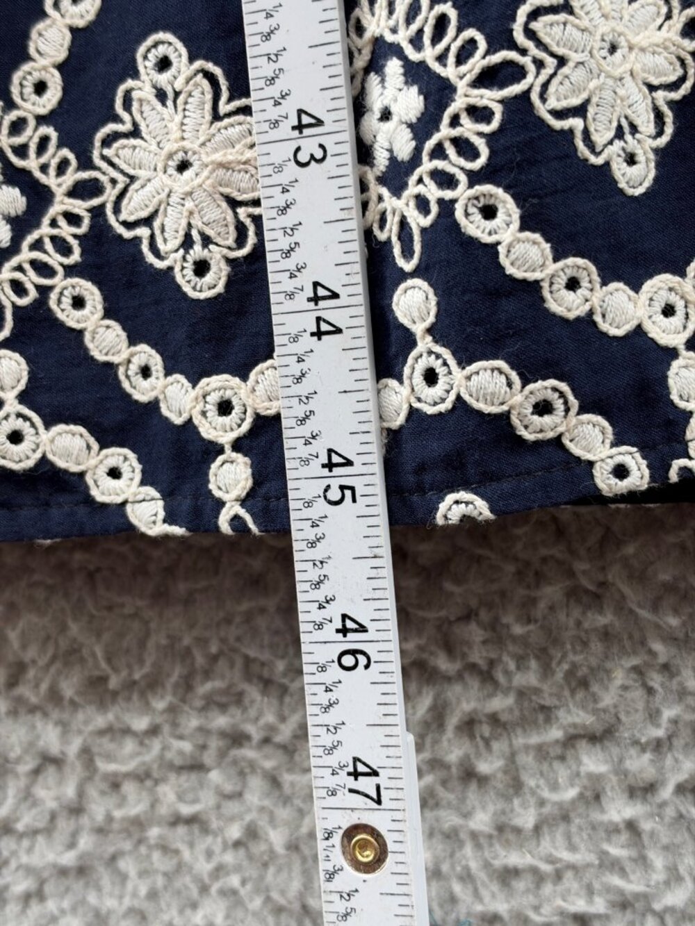 Sezane Adele Dress Marine Ecru Embroidered Shirt Dress 8 NWT - Picture 7 of 13